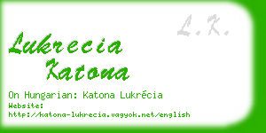 lukrecia katona business card