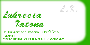 lukrecia katona business card